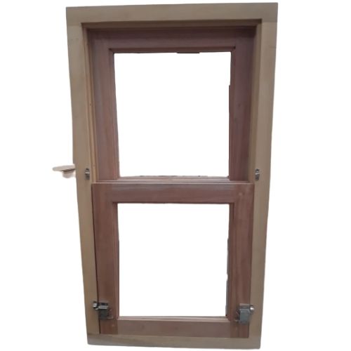 ventana gillotina de madera