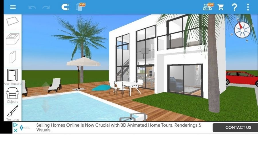 casa modelada en android con aplicacion Home Design 3D