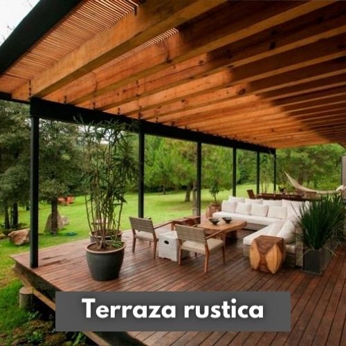 ejemplo de terraza rustica de madera