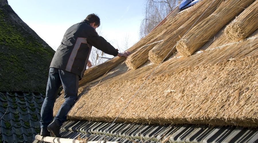 clase de techo de paja de bambu